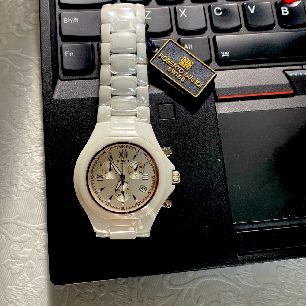 Watch Roberto Bianci,  Ceramic, Butterfly Clasp, Quartz, Chronograph, Day.